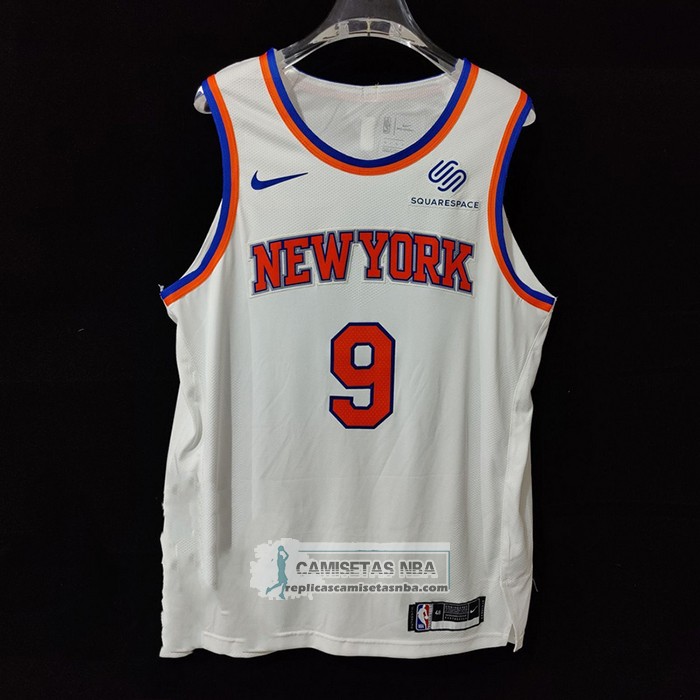 Camiseta New York Knicks RJ Barrett NO 9 Association Autentico Blanco